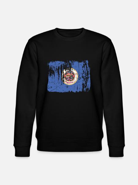 Proud Flag Gift of Minnesota - Stanley/Stella CHANGER Unisex Organic Sweatshirt - black