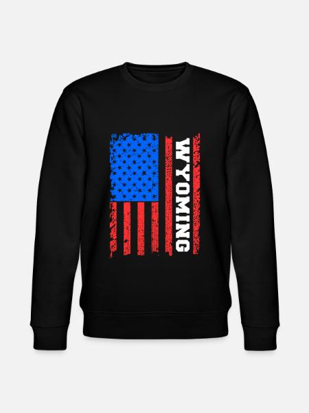 Wyoming Usa flag gift - Stanley/Stella CHANGER Unisex Organic Sweatshirt - black