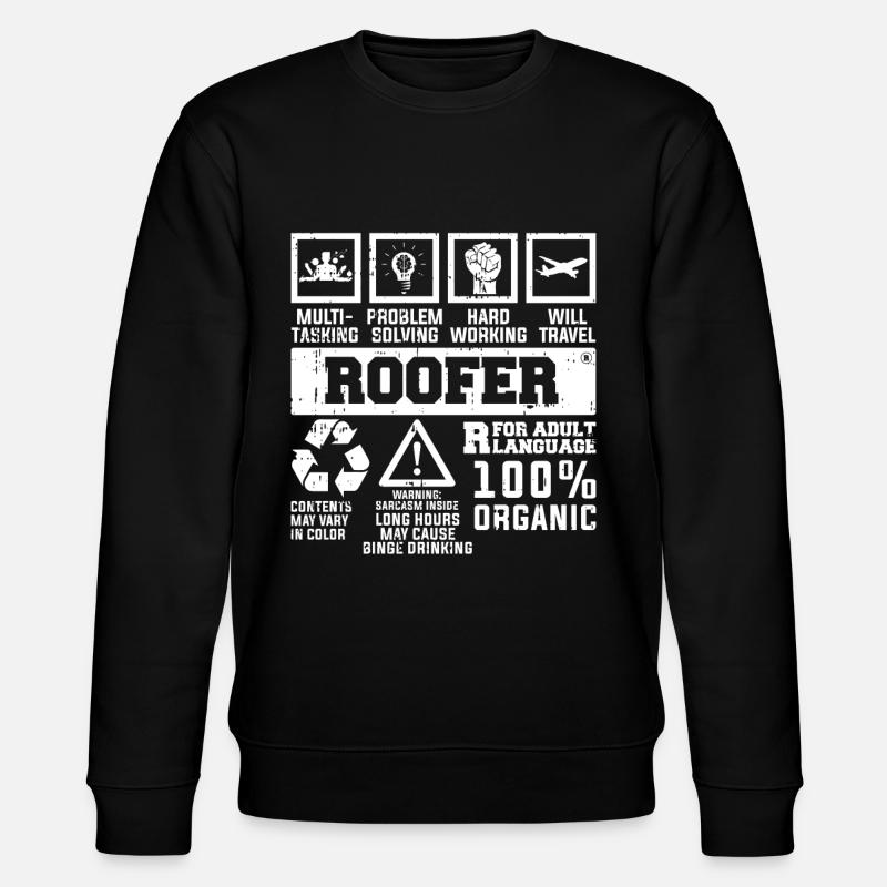 Bauarbeiter Dachdecker Geschenkidee - Stanley/Stella Unisex Bio-Sweatshirt CHANGER - Schwarz