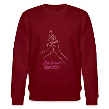 Für immer labrador hund pfote geschenk idee spruch - Stanley/Stella Unisex Bio-Sweatshirt CHANGER  - Burgunderrot - Vorne - Nik (191cm) & Marisol (170cm)