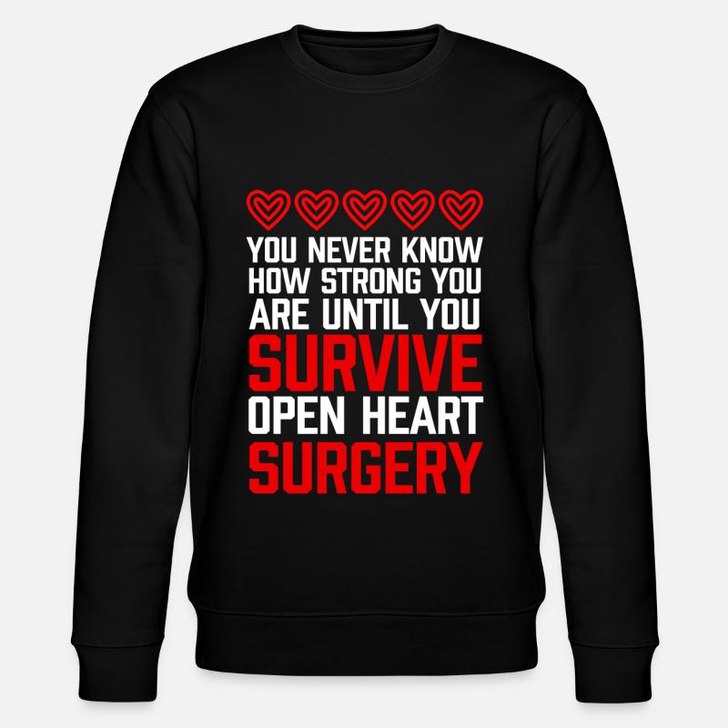Open Heart Surgery Gift - Stanley/Stella CHANGER Unisex Organic Sweatshirt - black
