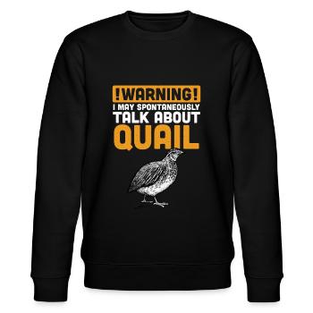 Wachtel Vogel Geschenk - Stanley/Stella Unisex Bio-Sweatshirt CHANGER  - Schwarz - Vorne - Nik (191cm) & Marisol (170cm)