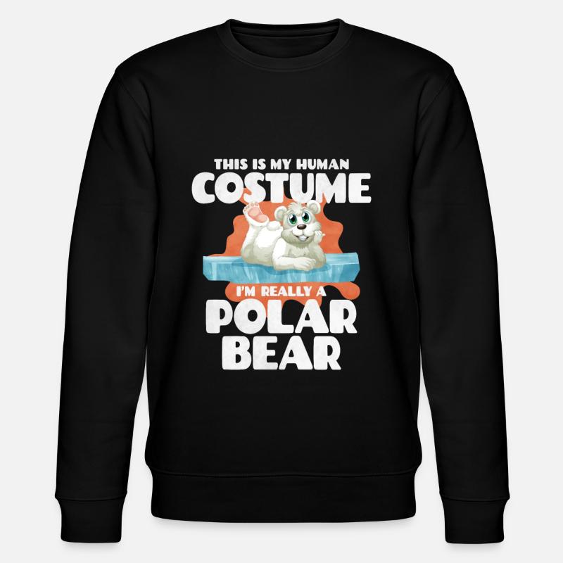 Eisbär - Stanley/Stella Unisex Bio-Sweatshirt CHANGER  - Schwarz