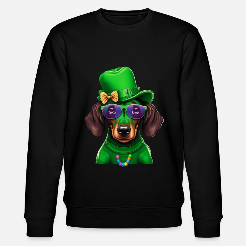 Saint-Patrick teckel Viennois Trèfle - Sweat bio CHANGER Stanley/Stella Unisexe - noir