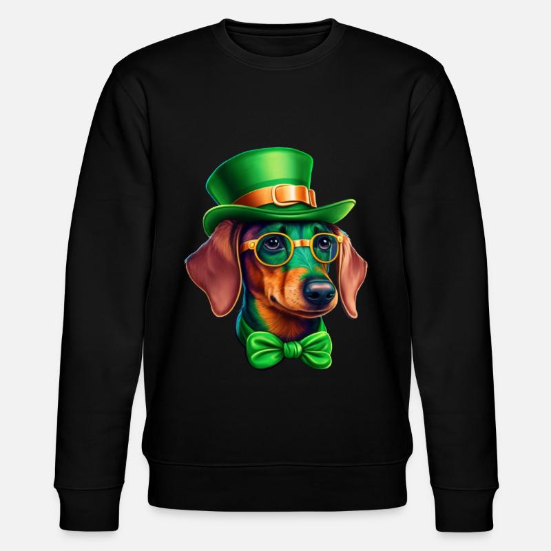 Saint-Patrick teckel Viennois Trèfle - Sweat bio CHANGER Stanley/Stella Unisexe - noir