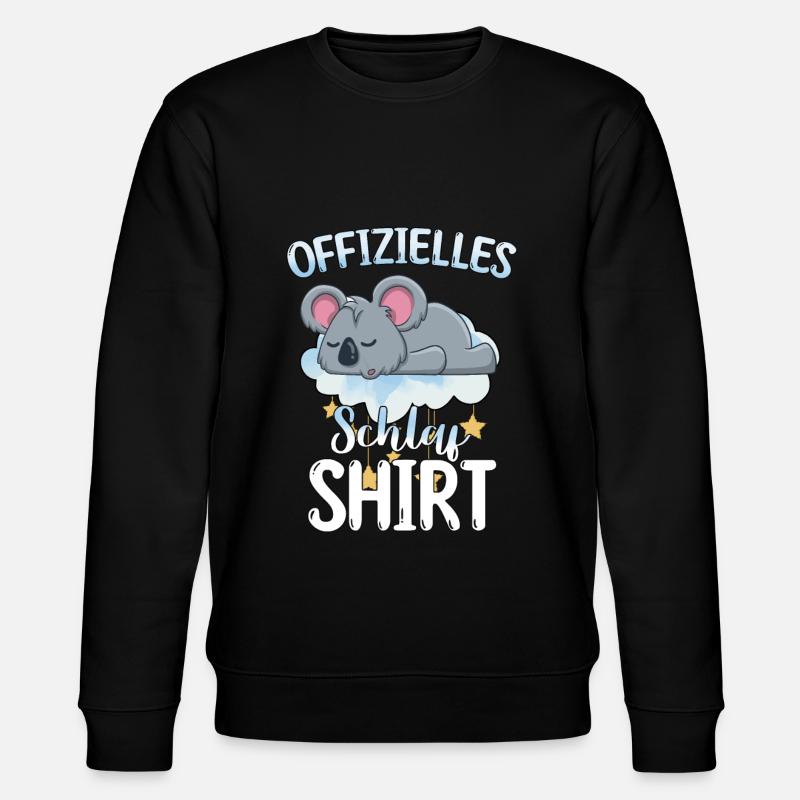 Offizielles Schlafshirt Koala Bär - Stanley/Stella Unisex Bio-Sweatshirt CHANGER  - Schwarz