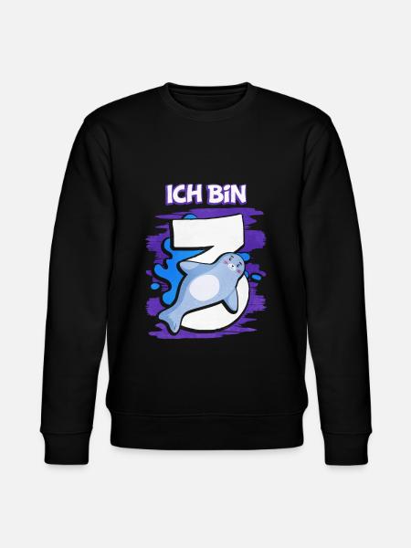 Ich Bin 3 Robbe - Stanley/Stella Unisex Bio-Sweatshirt CHANGER  - Schwarz
