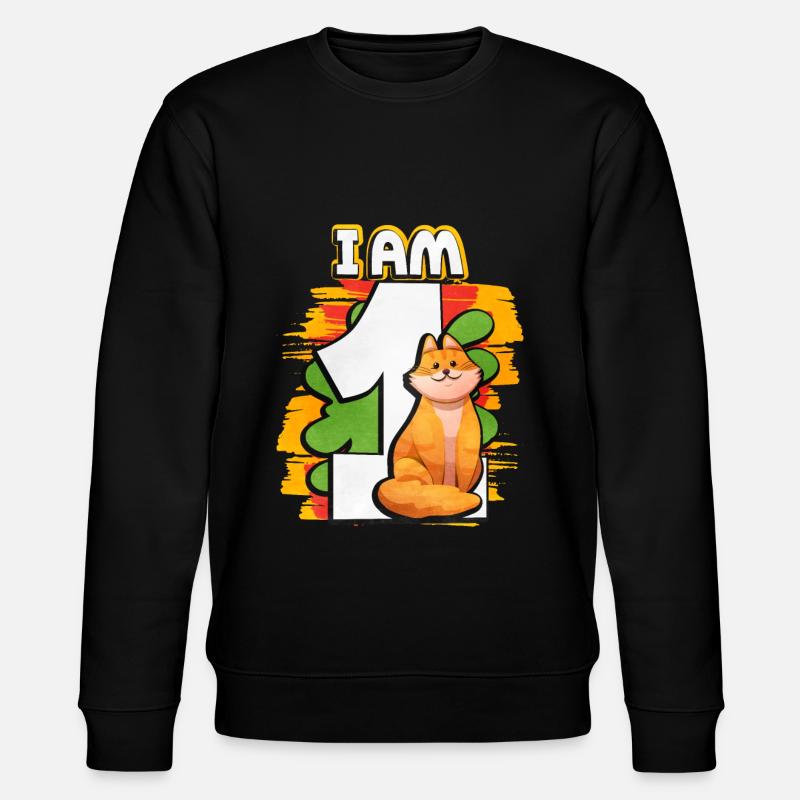 Ich Bin 1 Katze - Stanley/Stella Unisex Bio-Sweatshirt CHANGER  - Schwarz