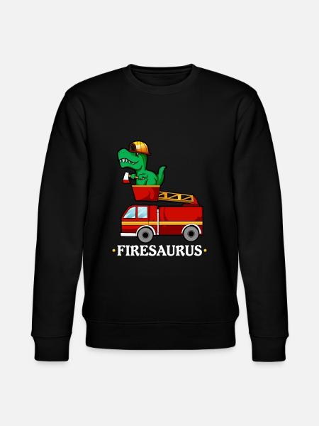 Firesauraus T-Rex Firefighter - Stanley/Stella CHANGER Unisex Organic Sweatshirt - black
