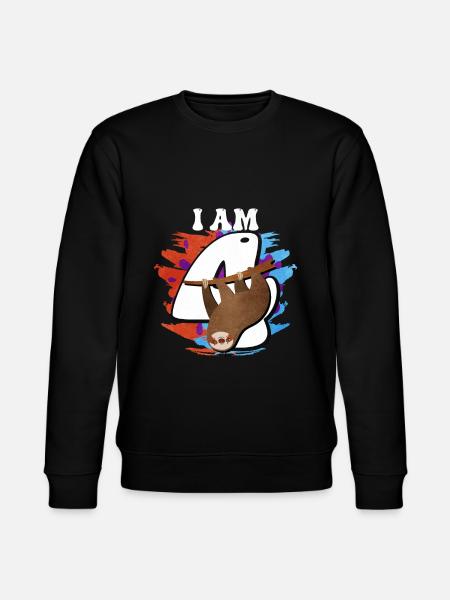 I am 4 sloth - Stanley/Stella CHANGER Unisex Organic Sweatshirt - black