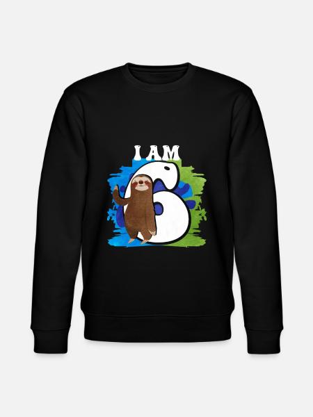 I am 6 sloth - Stanley/Stella CHANGER Unisex Organic Sweatshirt - black