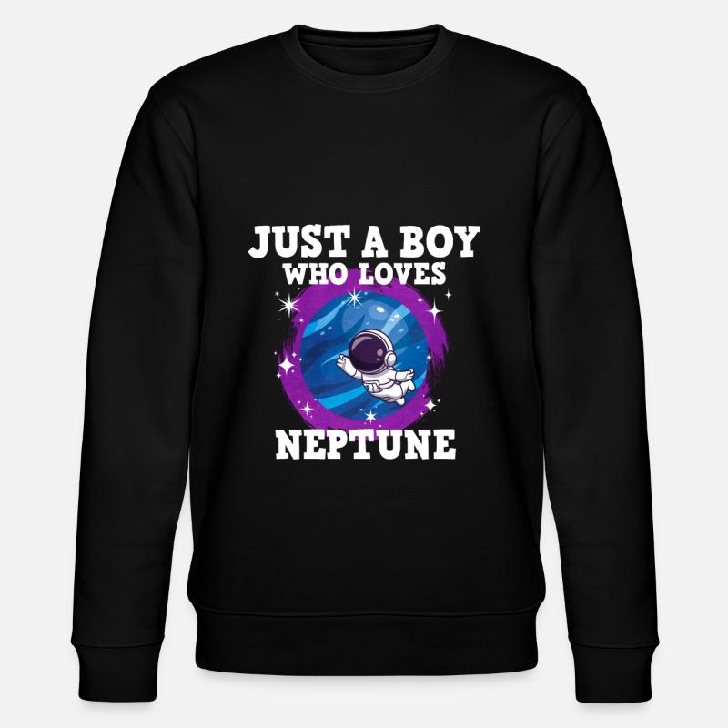 Neptun Planet Geschenk - Stanley/Stella Unisex Bio-Sweatshirt CHANGER  - Schwarz