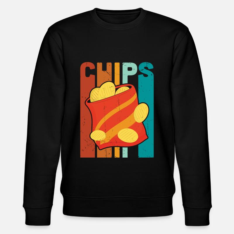 Chips Eating Snacks Candy Gift - Stanley/Stella CHANGER Unisex Organic Sweatshirt - black