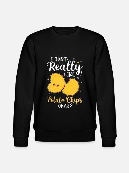 Chips Eating Snacks Candy Gift - Stanley/Stella CHANGER Unisex Organic Sweatshirt - black