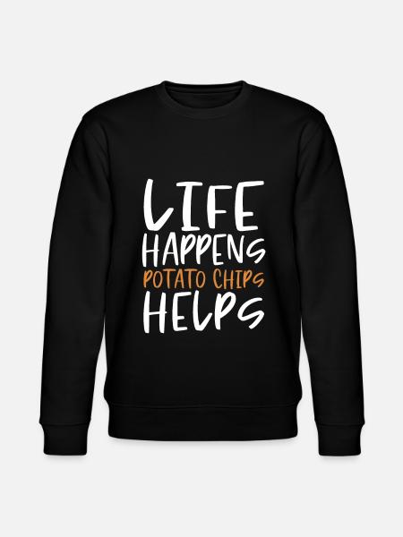 Chips Eating Snacks Candy Gift - Stanley/Stella CHANGER Unisex Organic Sweatshirt - black