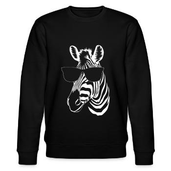 Zebra - Stanley/Stella Unisex Bio-Sweatshirt CHANGER  - Schwarz - Vorne - Nik (191cm) & Marisol (170cm)