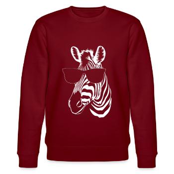 Zebra - Stanley/Stella Unisex Bio-Sweatshirt CHANGER  - Burgunderrot - Vorne - Nik (191cm) & Marisol (170cm)