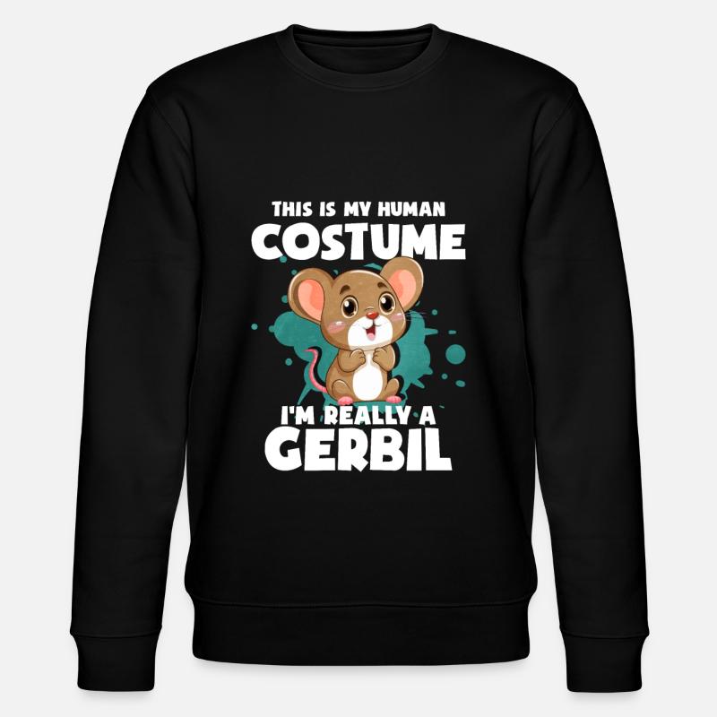 Gerbil Mouse Gift - Stanley/Stella CHANGER Unisex Organic Sweatshirt - black