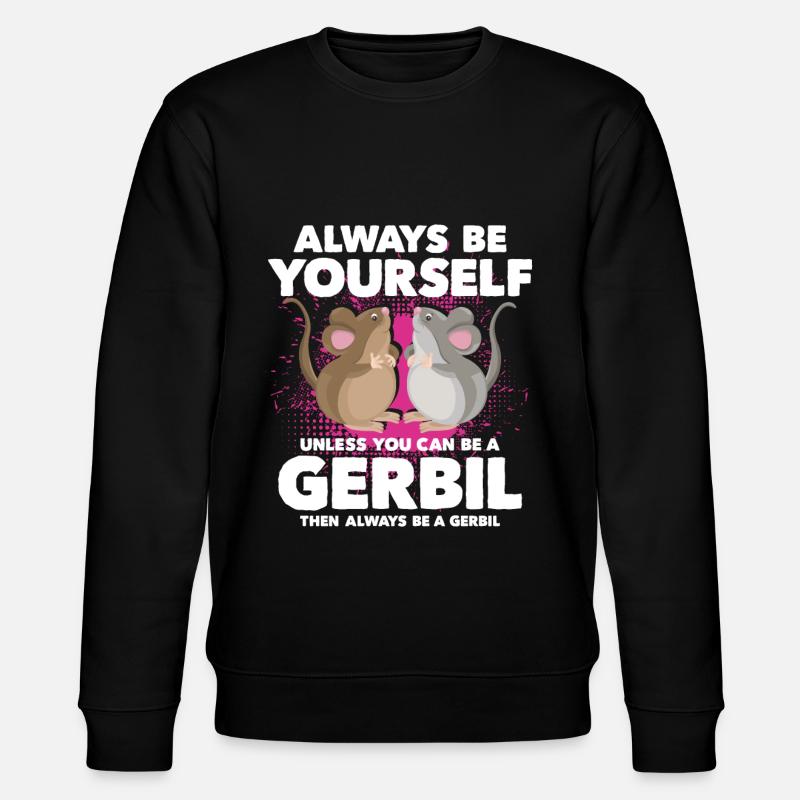 Gerbil Mouse Gift - Stanley/Stella CHANGER Unisex Organic Sweatshirt - black