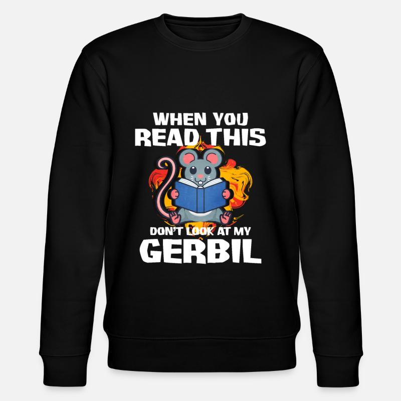 Gerbil Mouse Gift - Stanley/Stella CHANGER Unisex Organic Sweatshirt - black