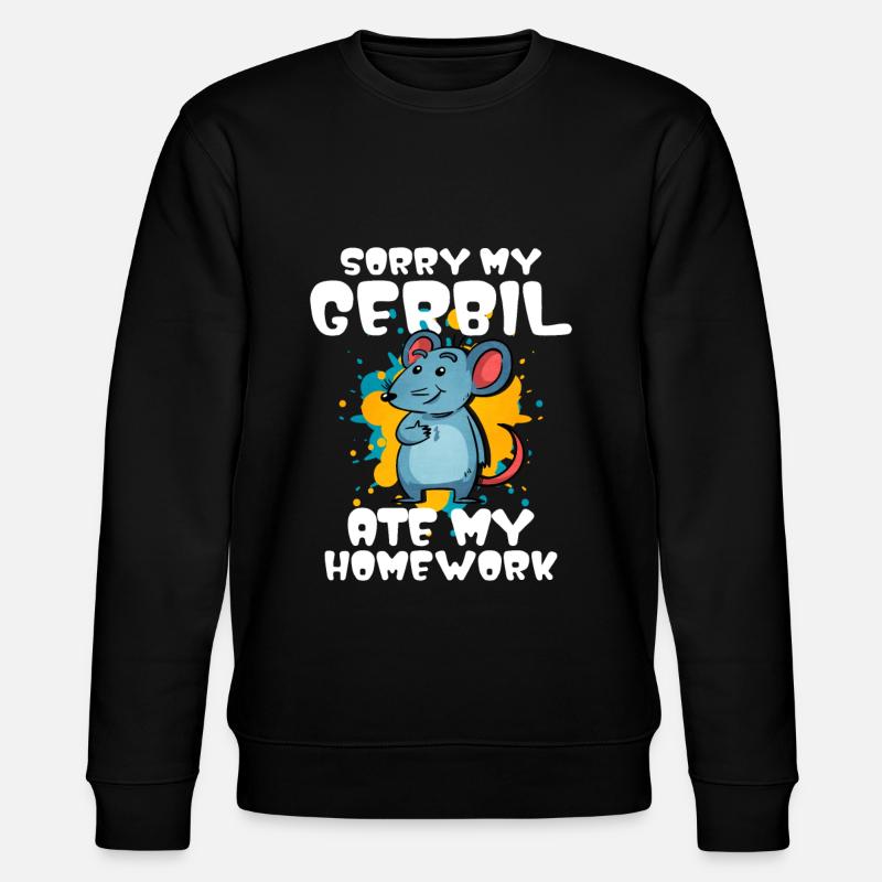 Gerbil Mouse Gift - Stanley/Stella CHANGER Unisex Organic Sweatshirt - black