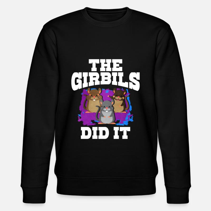 Gerbil Mouse Gift - Stanley/Stella CHANGER Unisex Organic Sweatshirt - black