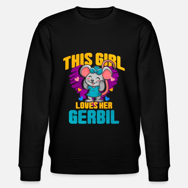 Gerbil Mouse Gift - Stanley/Stella CHANGER Unisex Organic Sweatshirt - black