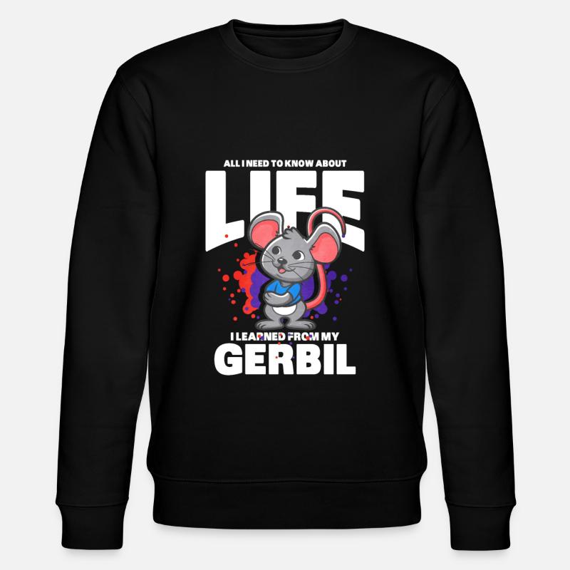 Gerbil Mouse Gift - Stanley/Stella CHANGER Unisex Organic Sweatshirt - black