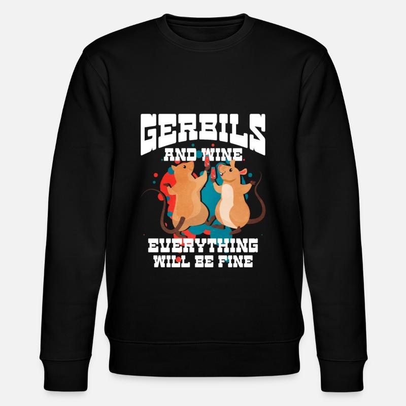 Gerbil Mouse Gift - Stanley/Stella CHANGER Unisex Organic Sweatshirt - black