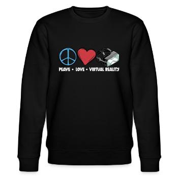 Virtual Reality VR Geschenk - Stanley/Stella Unisex Bio-Sweatshirt CHANGER  - Schwarz - Vorne - Nik (191cm) & Marisol (170cm)