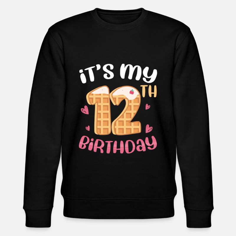 12th Birthday Waffle - Stanley/Stella CHANGER Unisex Organic Sweatshirt - black