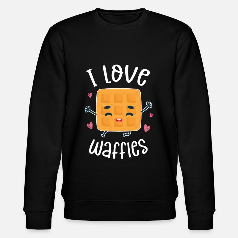 Ich liebe Waffeln - Stanley/Stella Unisex Bio-Sweatshirt CHANGER  - Schwarz