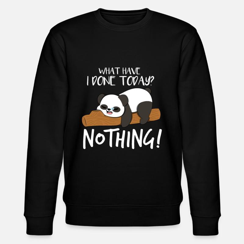Do nothing panda sleep - Stanley/Stella CHANGER Unisex Organic Sweatshirt - black
