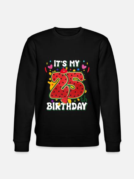 25e verjaardag Watermeloen Zomercadeau - Stanley/Stella Uniseks bio-sweatshirt CHANGER  - zwart