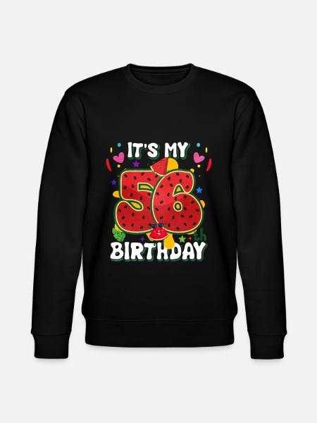 56th Birthday Watermelon - Stanley/Stella CHANGER Unisex Organic Sweatshirt - black