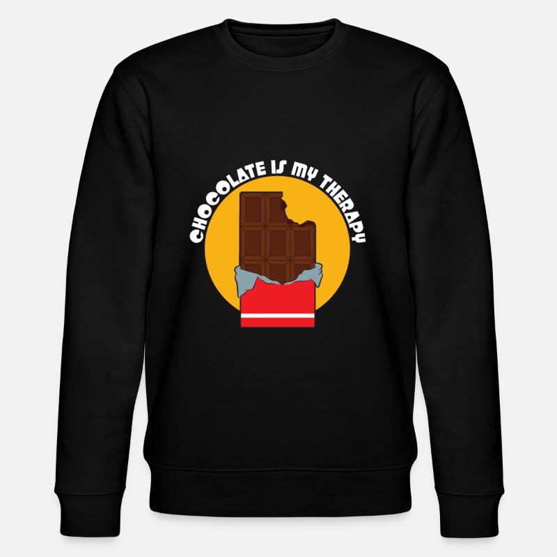 Schokolade Ist meine Therapie - Stanley/Stella Unisex Bio-Sweatshirt CHANGER - Schwarz
