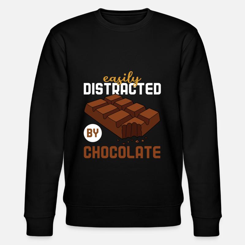 Easily distracted by chocolate - Stanley/Stella CHANGER Unisex Organic Sweatshirt - black