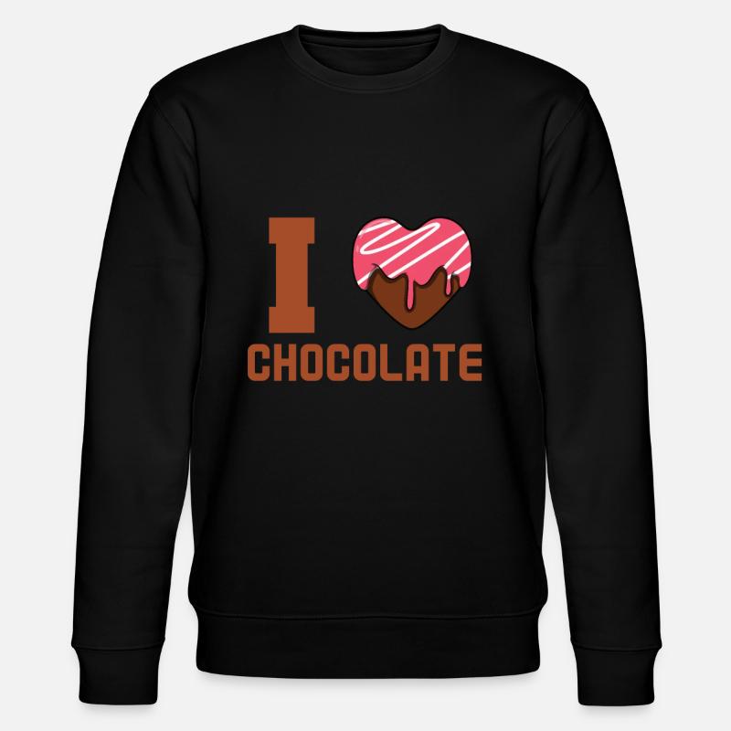 Ich liebe Schokolade - Stanley/Stella Unisex Bio-Sweatshirt CHANGER  - Schwarz