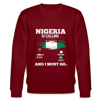 Nigeria - Stanley/Stella CHANGER Unisex Organic Sweatshirt - burgundy - Front - Nik (191cm) & Marisol (170cm)