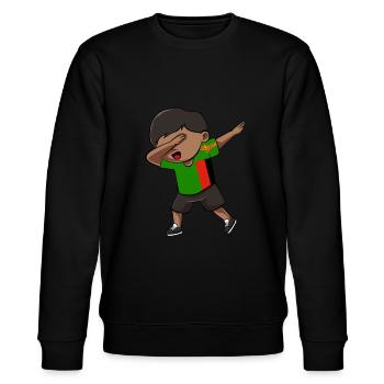 Sambia - Stanley/Stella Unisex Bio-Sweatshirt CHANGER  - Schwarz - Vorne - Nik (191cm) & Marisol (170cm)