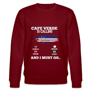 Cape Verde - Stanley/Stella Unisex Bio-Sweatshirt CHANGER  - Burgunderrot - Vorne - Nik (191cm) & Marisol (170cm)