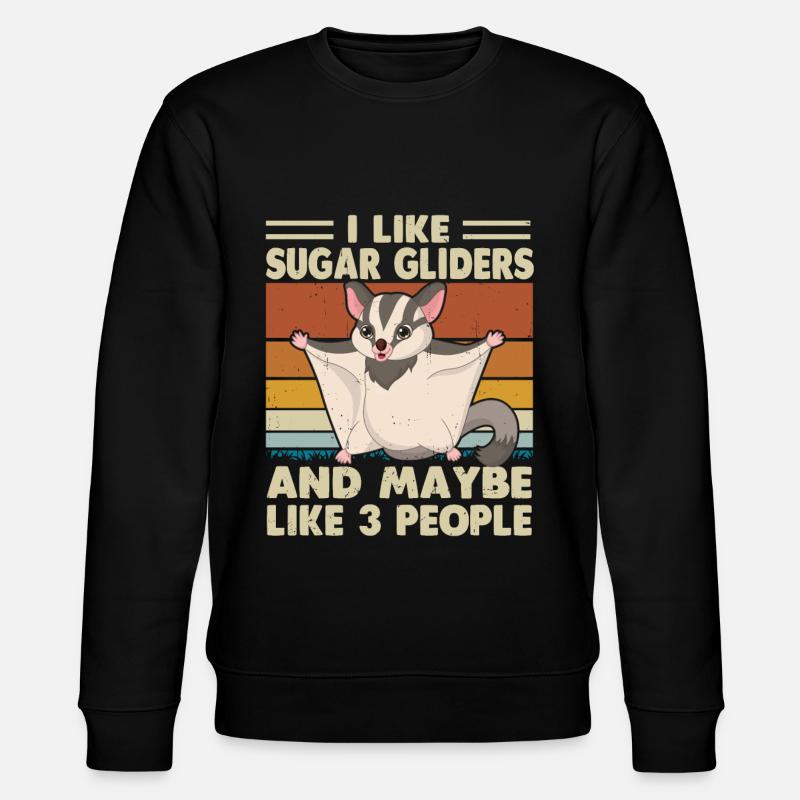 Sugar Glider Flughörnchen - Stanley/Stella Unisex Bio-Sweatshirt CHANGER  - Schwarz