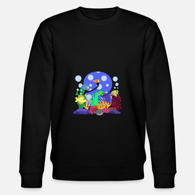 Aquarium Fisch Geschenk - Stanley/Stella Unisex Bio-Sweatshirt CHANGER  - Schwarz