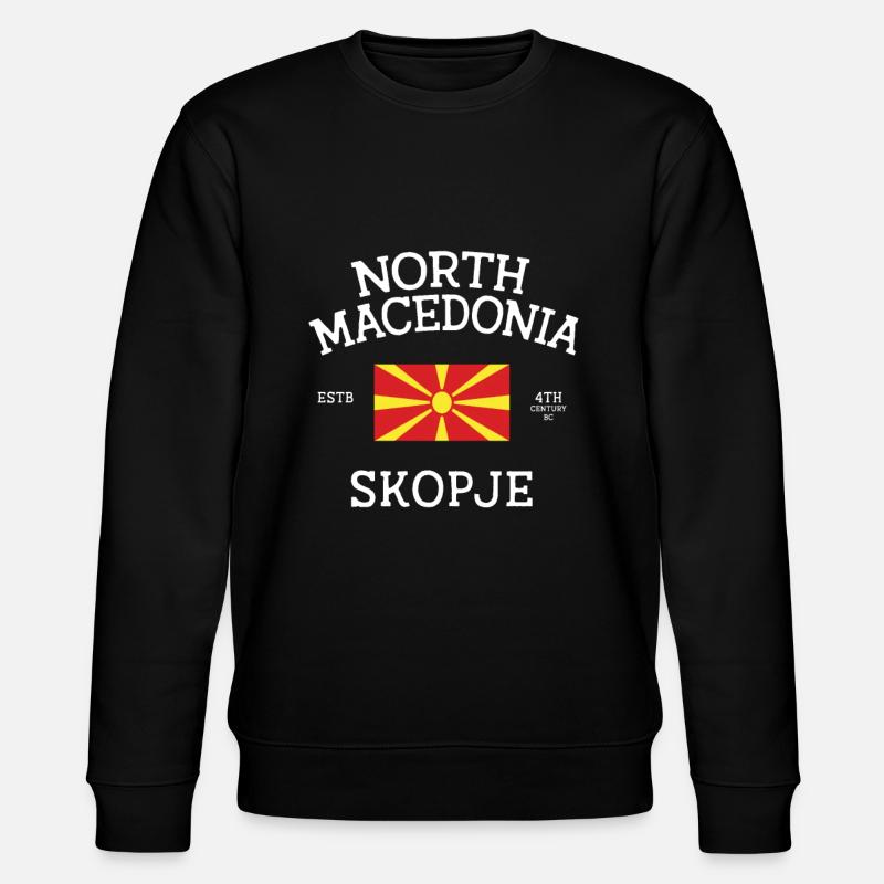 Nord Mazedonien - Stanley/Stella Unisex Bio-Sweatshirt CHANGER  - Schwarz