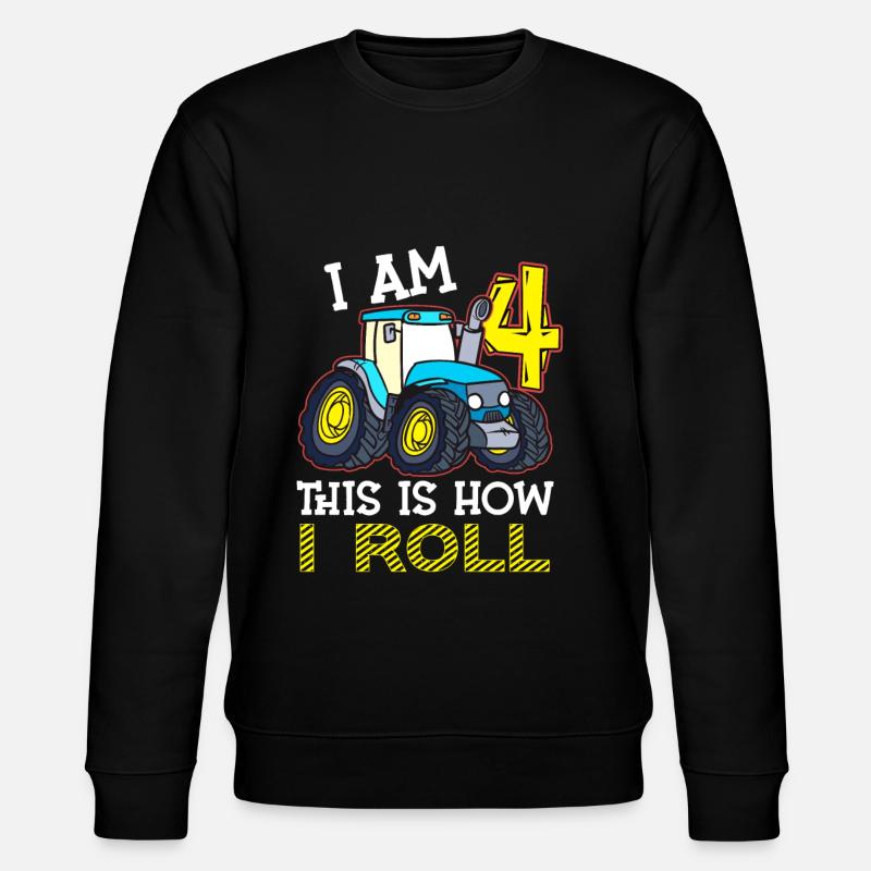 4e anniversaire drôle tracteur cadeau - Sweat bio CHANGER Stanley/Stella Unisexe - noir