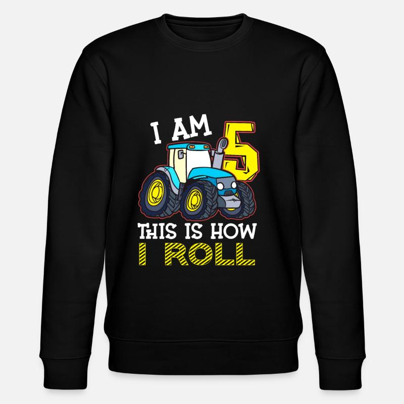 5e anniversaire drôle tracteur cadeau - Sweat bio CHANGER Stanley/Stella Unisexe - noir