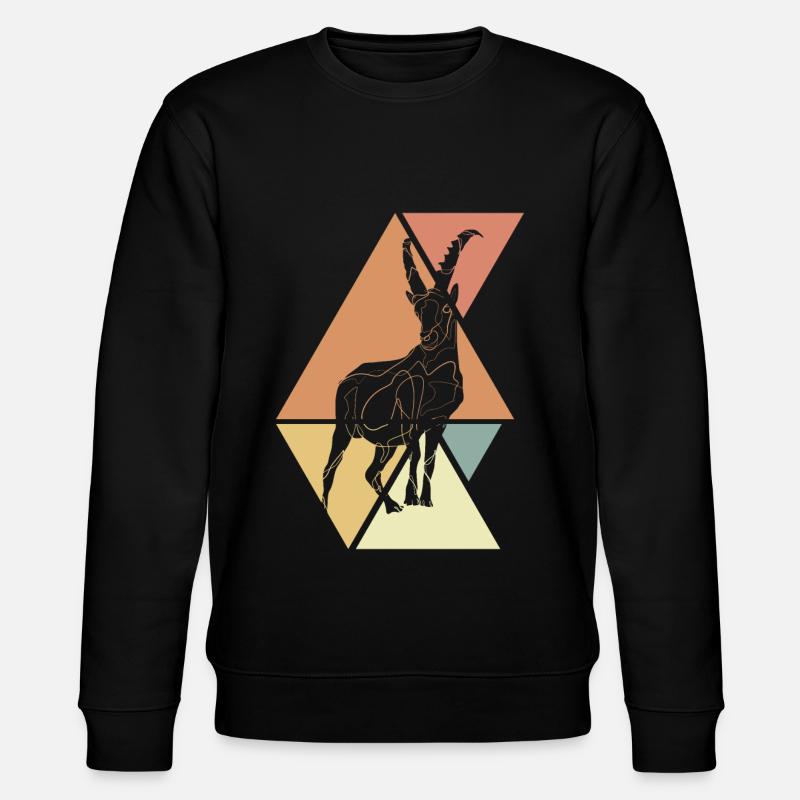 Steinbock Tier - Stanley/Stella Unisex Bio-Sweatshirt CHANGER  - Schwarz