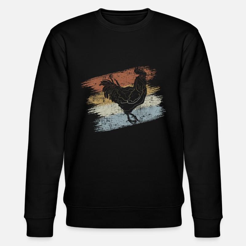 Bauernhof Hahn - Stanley/Stella Unisex Bio-Sweatshirt CHANGER  - Schwarz