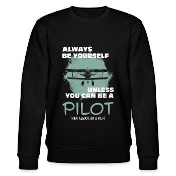 Pilot - Stanley/Stella CHANGER Unisex Organic Sweatshirt - black - Front - Nik (191cm) & Marisol (170cm)