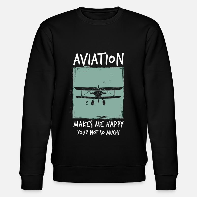Flugzeug - Stanley/Stella Unisex Bio-Sweatshirt CHANGER  - Schwarz
